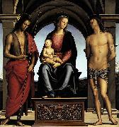 Pietro Perugino The Madonna between St John oil painting on canvas